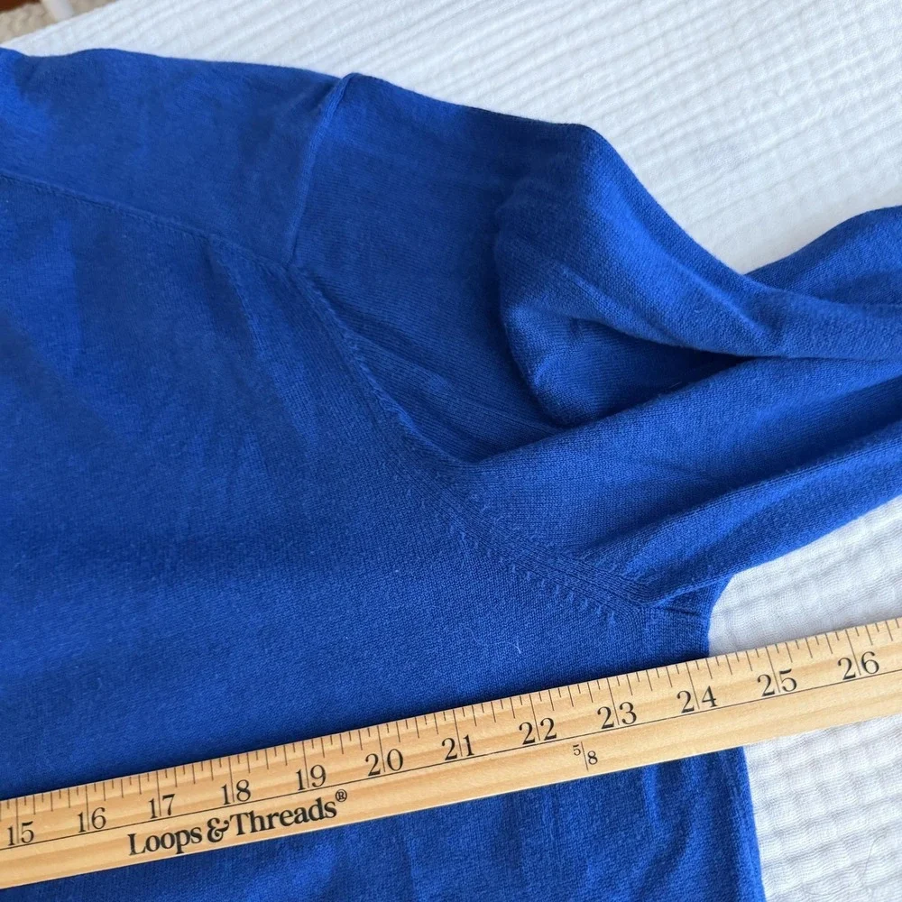 Ben Sherman Sweater Mens 2XL Blue Cotton V Neck Button Cardigan Knit Lightweight